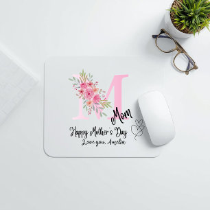Tapis de souris avec initiale personnalisée de Mam