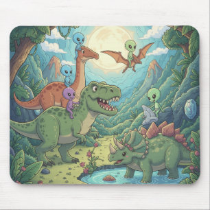 Tapis De Souris Aventure Aliens et Dinosaures