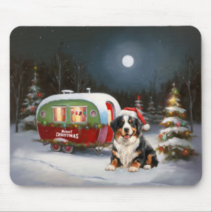 Tapis De Souris Aventure de Noël en caravane de montagne bernoise