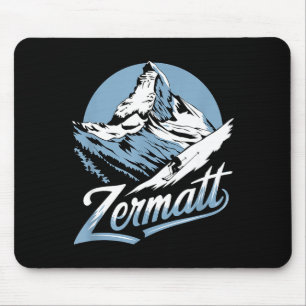 Tapis De Souris Aventure de ski d'hiver fun ski montagne zermatt