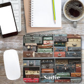 Tapis De Souris Aventures de voyage, valises Vintages