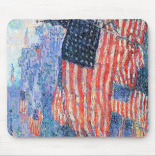 Tapis De Souris Avenue sous la pluie de Frederick Childe Hassam