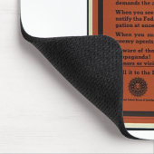 Tapis De Souris Avertissement de FBI (Coin)