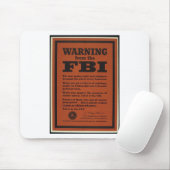 Tapis De Souris Avertissement de FBI (Avec souris)