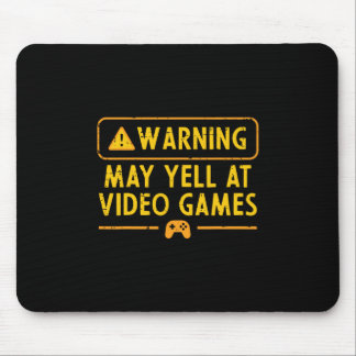 Tapis De Souris Avertissement de jeu peut crier contre les hommes 
