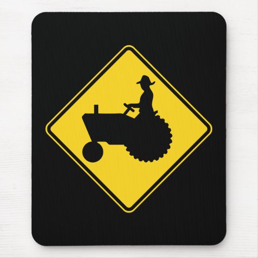Tapis De Souris Avertissement de panneau routier de tracteur (Devant)