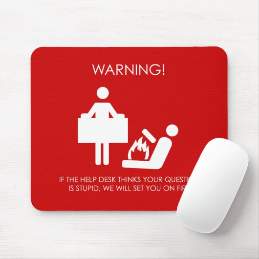 Tapis De Souris Avertissement de service SVP (Avec souris)