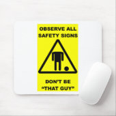 Tapis De Souris Avertissement de signe de sécurité (Avec souris)