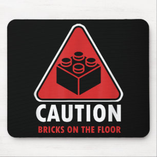 Tapis De Souris Avertissement Drôle Prudence Blocs De Construction