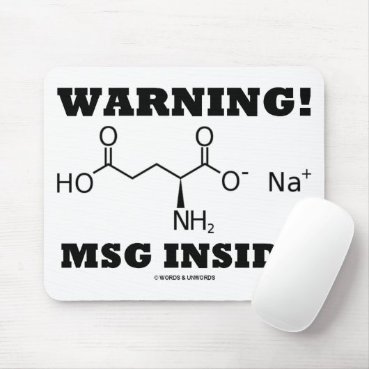 Tapis De Souris Avertissement ! Intérieur de MSG (molécule (Avec souris)