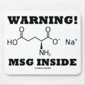 Tapis De Souris Avertissement ! Intérieur de MSG (molécule (Devant)