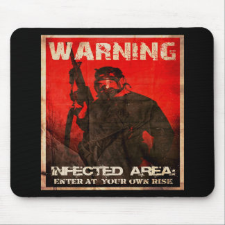 Tapis De Souris Avertissement : Secteur infecté Mousepad