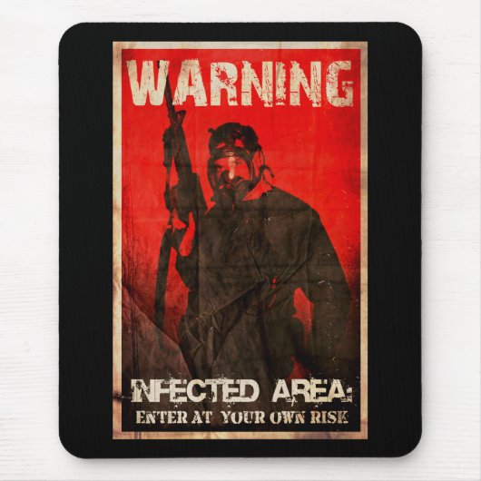 Tapis De Souris Avertissement : Secteur infecté Mousepad (Devant)