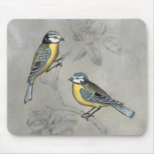 Tapis De Souris Aviaire argenté   Couple d'oiseaux