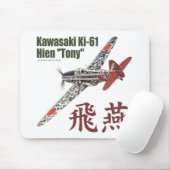 Tapis De Souris Aviation Art Mousepad "Kawasaki Ki-61 Tony" (Avec souris)