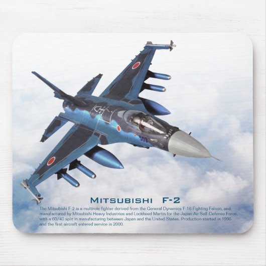 Tapis De Souris Aviation Art Mousepad "Mitsubishi F-2" (Devant)