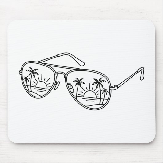 Tapis de souris Aviator Sunglasses Sunset Reflecti (Devant)
