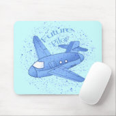 Tapis De Souris Avion bleu, futur pilote (Avec souris)
