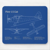 Tapis De Souris Avion Cub - Plan directeur de l'avion AD (Devant)