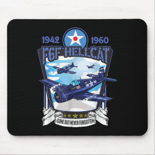 Tapis De Souris Avion de chasse F6f Hellcat de la Seconde Guerre m