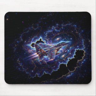 Tapis De Souris Avion de combat Mandelbrot de fantaisie dans un po