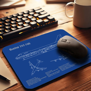 Tapis De Souris Avion de ligne 747 - Plans de dessin du plan direc