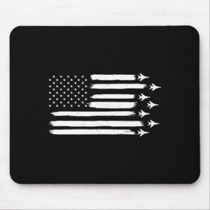 Tapis De Souris Avions De Chasse Drapeau Usa Patriotique 4 Juillet