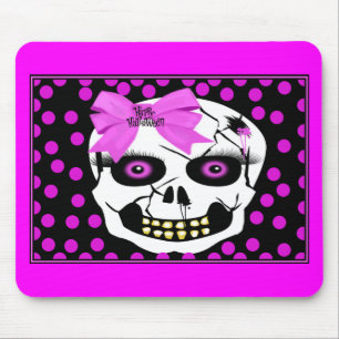 Tapis De Souris Aviron à pois de fille de Halloween