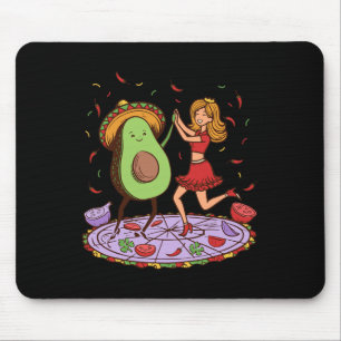 Tapis De Souris Avocado Danser Salsa Cinco De Mayo Mexicain Avocat