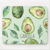 Tapis De Souris Avocats verts & feuilles (Devant)