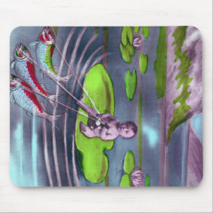 Tapis De Souris Avril Fool Carte Postale Vintage