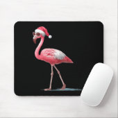 Tapis De Souris Awesome Cool Flamingo With Christmas Hat And Sungl (Avec souris)