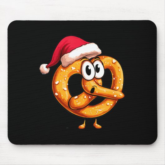 Tapis De Souris Awesome Festive Pretzel With Santa Claus Hat Costu (Devant)