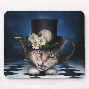 Tapis De Souris Awesome Mad Hatter Teapot Chat Conception Whimsica