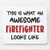 Tapis De Souris Awesome pompier Funny pompier (Devant)