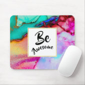 Tapis De Souris Awesome rose et turquoise Aquarelle Abstraite (Avec souris)