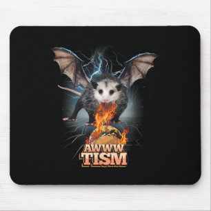 Tapis De Souris Awww Tism Drôle Opossum Ne Crache Pas De Feu Oposs