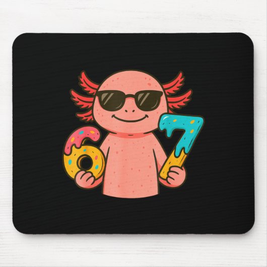 Tapis De Souris Axolotl 67 Meme Six Seven Funny Ice Cream Drip  (Devant)