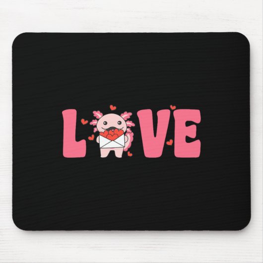 Tapis De Souris Axolotl Animals With Hearts Love Premium Tri-blend (Devant)