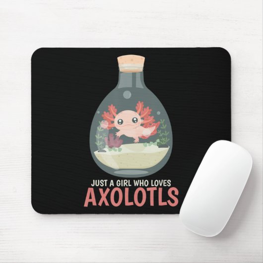 Tapis De Souris Axolotl Fish Tank Axolotl Questions mignon Anime K (Avec souris)