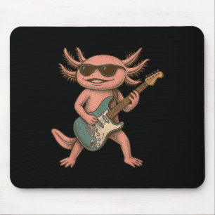 Tapis De Souris Axolotl Jouer Guitare Rock Et Roll Cadeaux Hommes
