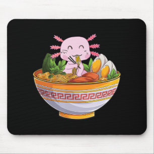 Tapis De Souris Axolotl Manger Ramen nouilles Kawaii Anime Cadeau