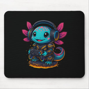 Tapis De Souris Axolotl Mignon Jouant Aux Jeux Vidéo Drôle Ax De J