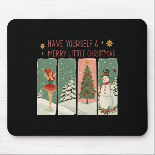 Tapis De Souris Ayez Un Joyeux Petit Scène De Neige De Noël