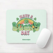 Tapis De Souris Ayez une Typographie rétro de jour chanceux (Avec souris)