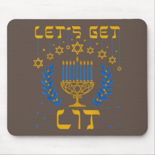 Tapis De Souris Ayons de la lumière Hanoukka Chemise Juif Menorah