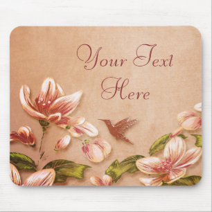 Tapis De Souris Azalées roses Floral vintage sur mariage Whiskey