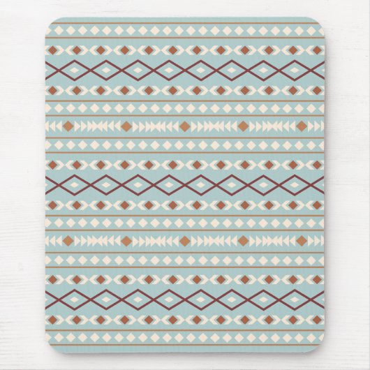 Tapis De Souris Aztec Formes Motif Rusts Crème Turquoise-Bleu (Devant)