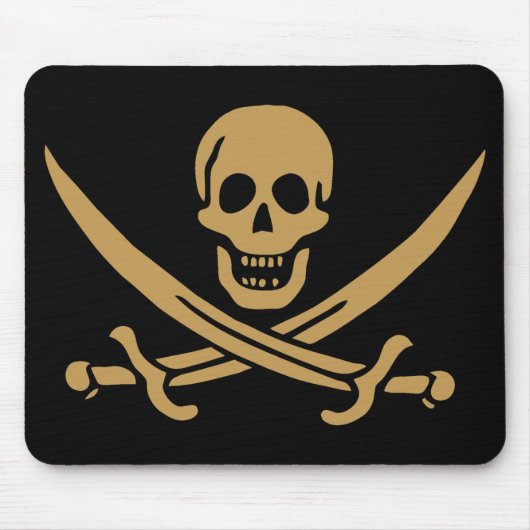 Tapis De Souris Aztec Gold Crâne et cutlass Pirate Calico Jack (Devant)