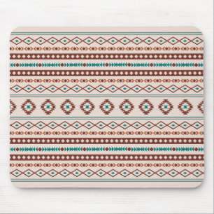 Tapis De Souris Aztec Rusts Crème Turquoise Motifs mélangés Motif